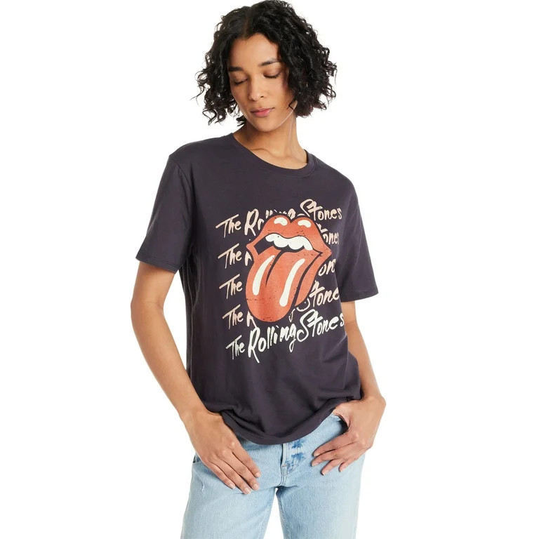 Time and Tru Women’s Rolling Stones Graphic Tee with Short Sleeves, Sizes XS-XXL | Walmart (US)