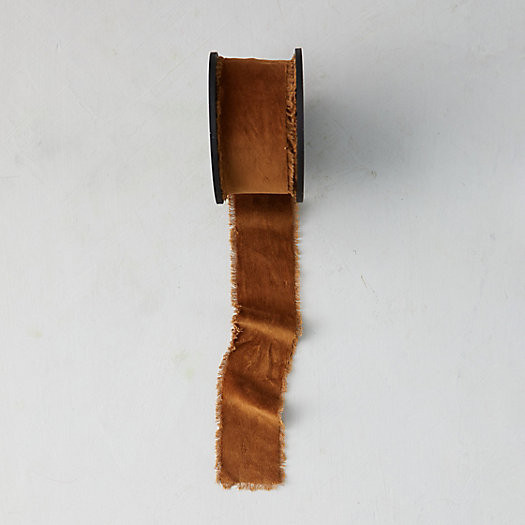 Antiqued Frayed Velvet Ribbon | Terrain