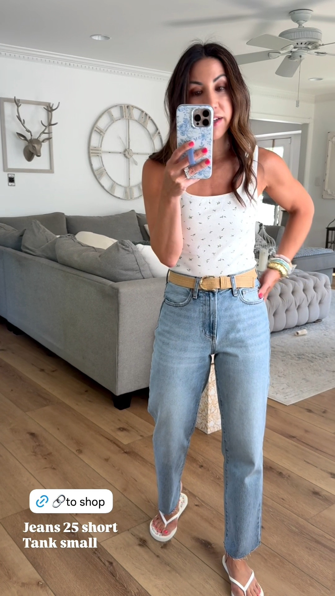 25 short straight leg jeans. Small tank top. Quince jeans

#LTKOver40 #LTKPetite #LTKootd