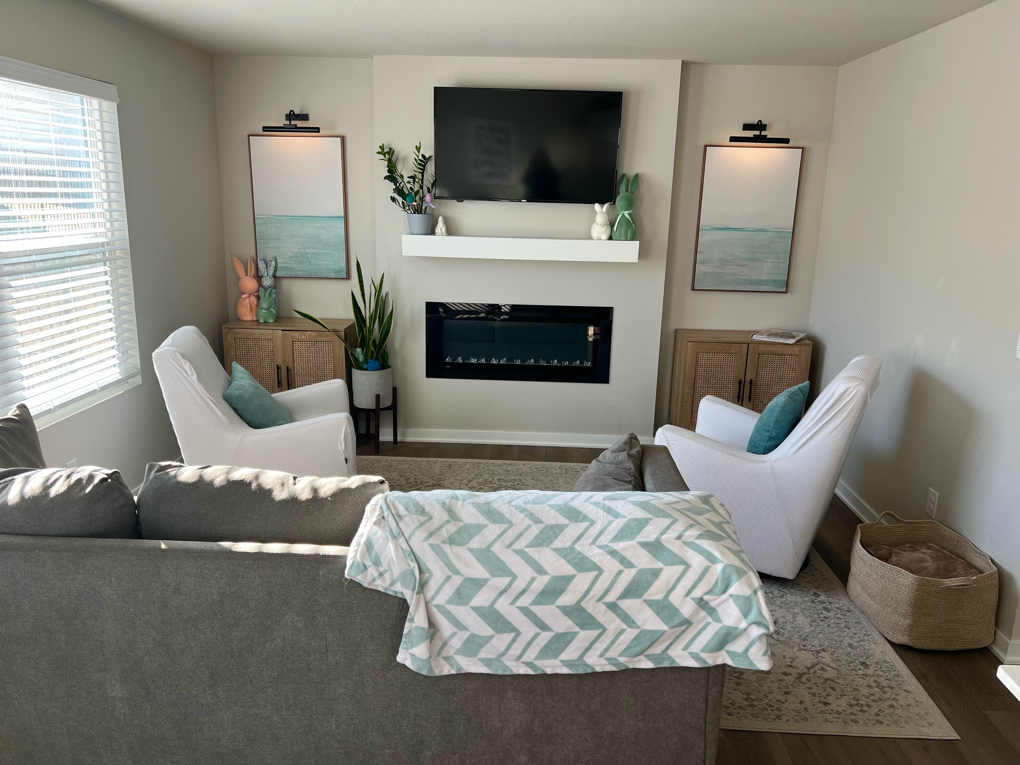 Transformed living room — all from Amazon😍😍😍!!!! Easter decor from Wal-Martt

#neutrallivingroom #coastallivingroom #amazonlivingroom 

#LTKHome #LTKFindsUnder100 #LTKSaleAlert