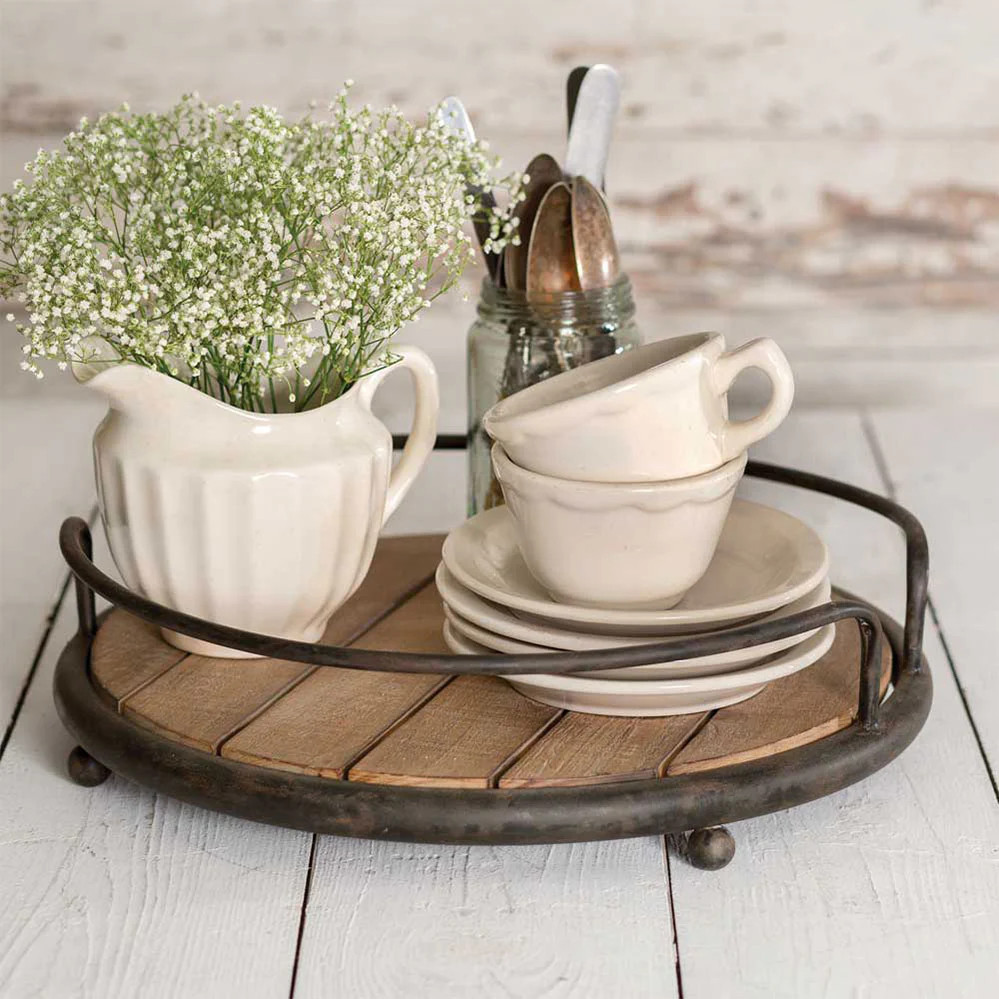 Round Wood Plank Serving Tray | River Chic Designs