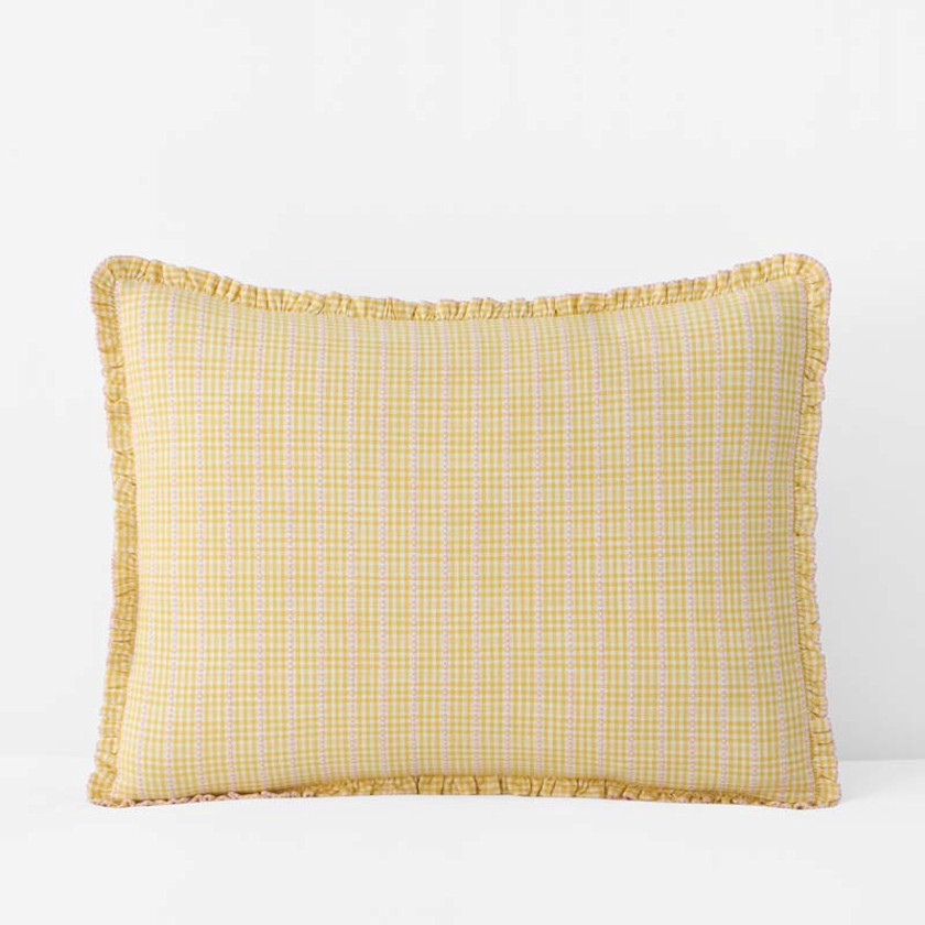 Classic Plaids Yarn-Dyed Cotton Sham - Soho Plaid, Standard - Yellow | The Company Store | The Company Store