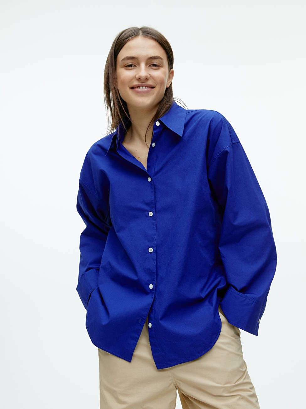 Relaxed Poplin Shirt - Blue - ARKET GB | ARKET (US&UK)