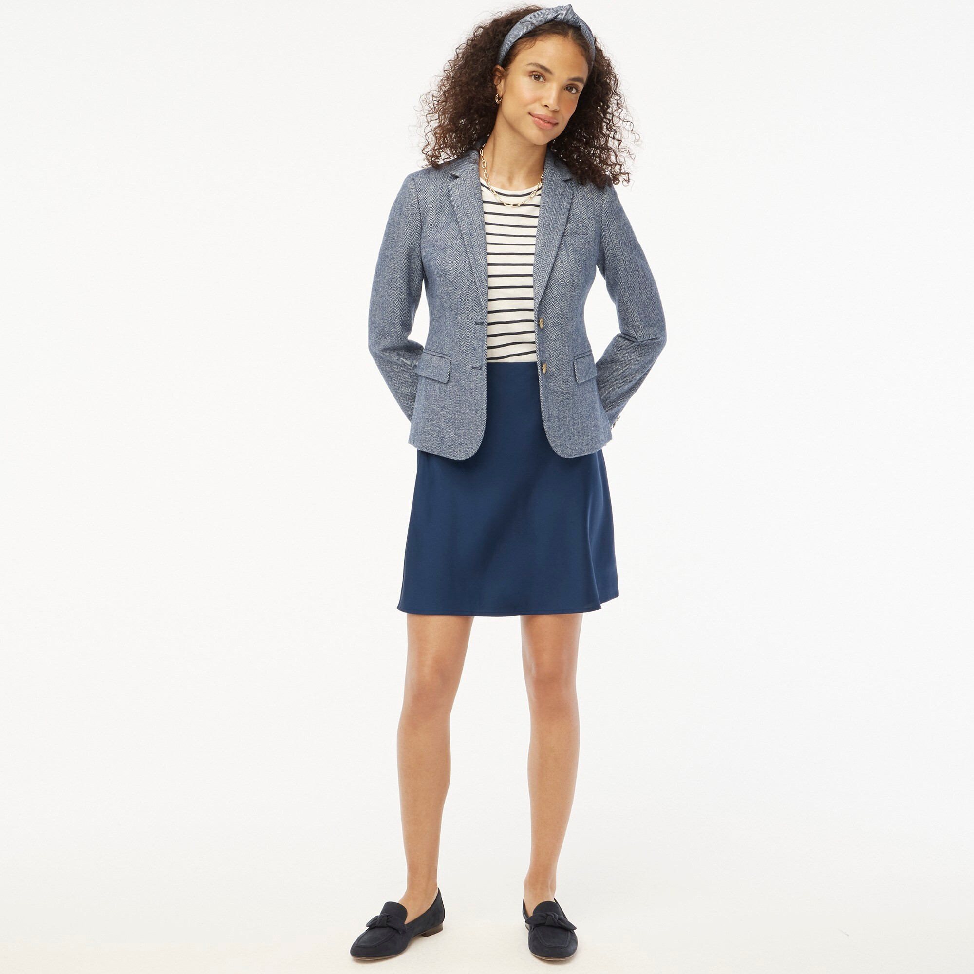 Herringbone wool-blend schoolboy blazer | J.Crew Factory