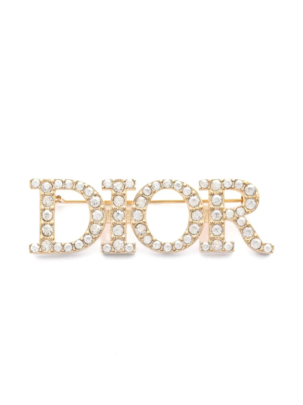 Christian Dior Pre-Owned rhinestone-embellished Brooch | Gold | FARFETCH | Farfetch Global
