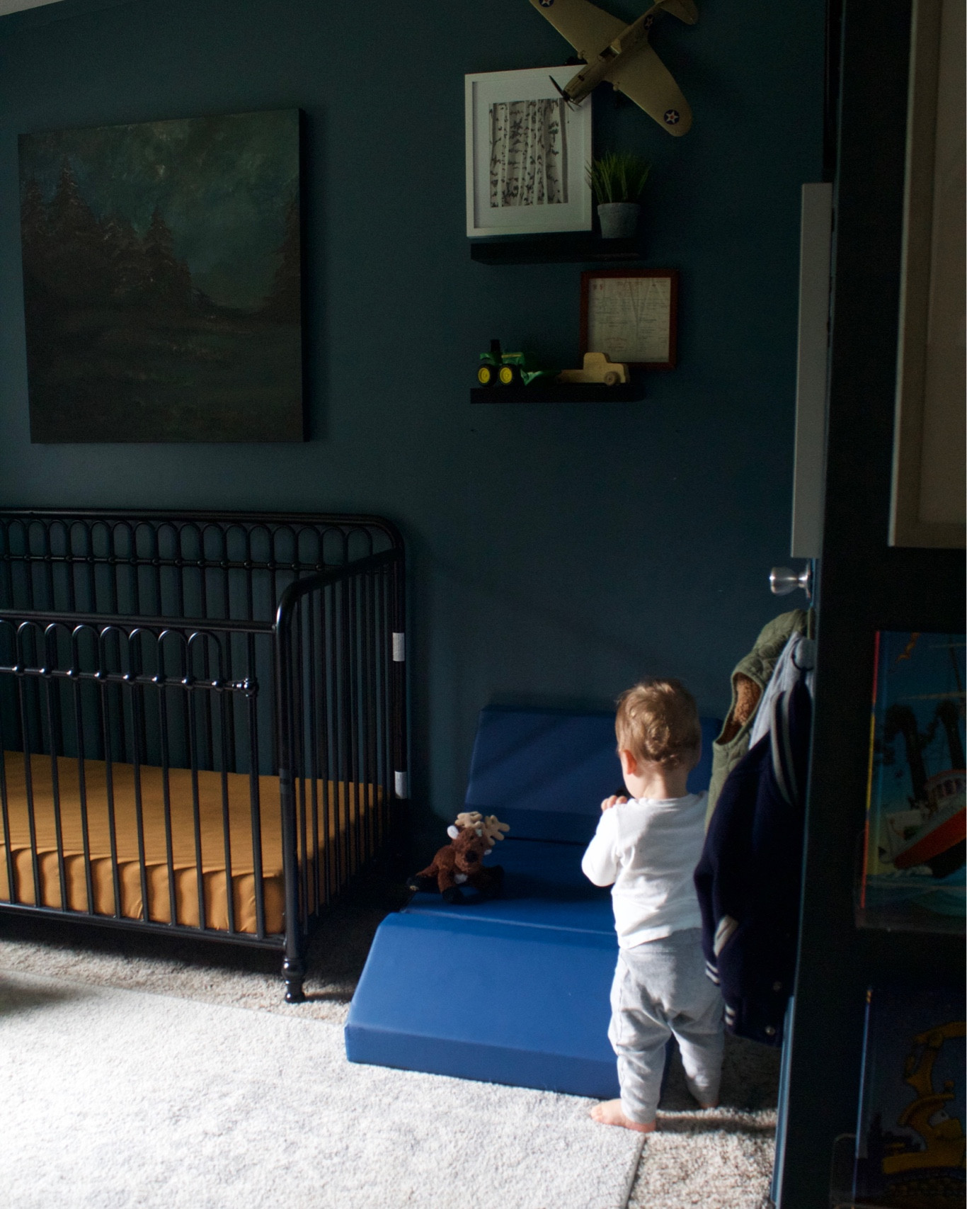 Blue boy nursery. Traditional nursery. Black crib. Small boy nursery 

#LTKkids #LTKbaby #LTKhome