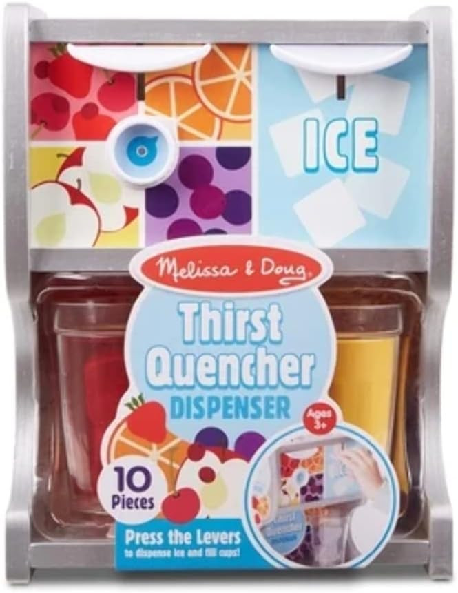 Melissa & Doug Wooden Thirst Quencher Drink Dispenser With Cups, Juice Inserts, Ice Cubes - Prete... | Amazon (US)