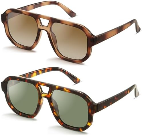 livho Trendy Polarized Square Aviator Sunglasses Women Men Square Eyewear Frame, Retro Sun Glasse... | Amazon (US)