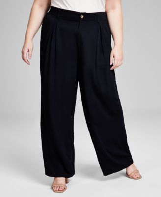 Trendy Plus Size Easy Wide-Leg Trousers | Macy's Canada