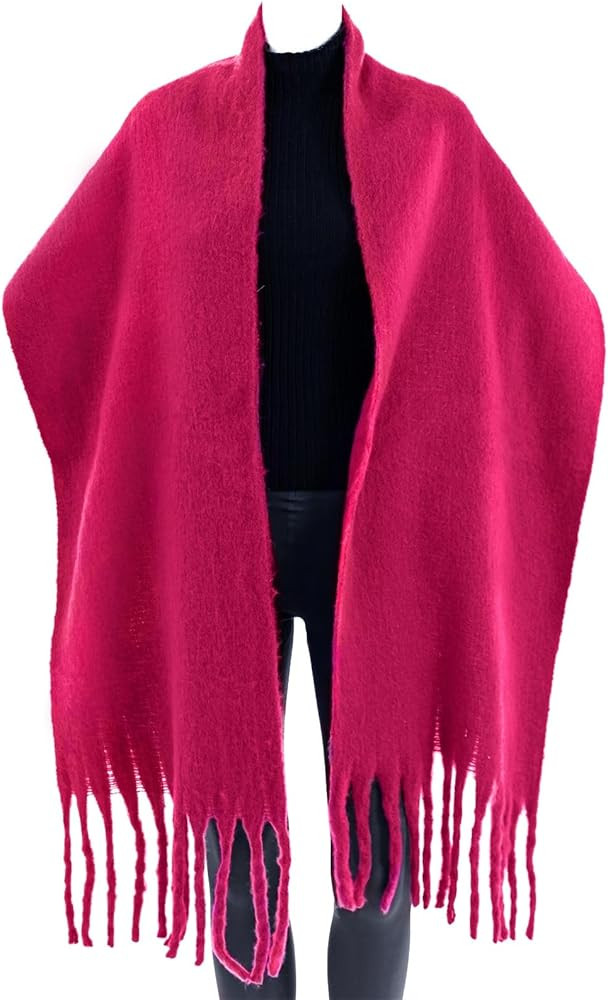 AUSEKALY Women's Scarf Big Colorful Thick Blanket Wrap Winter Oversized Warm Chunky Scarves Solid | Amazon (US)