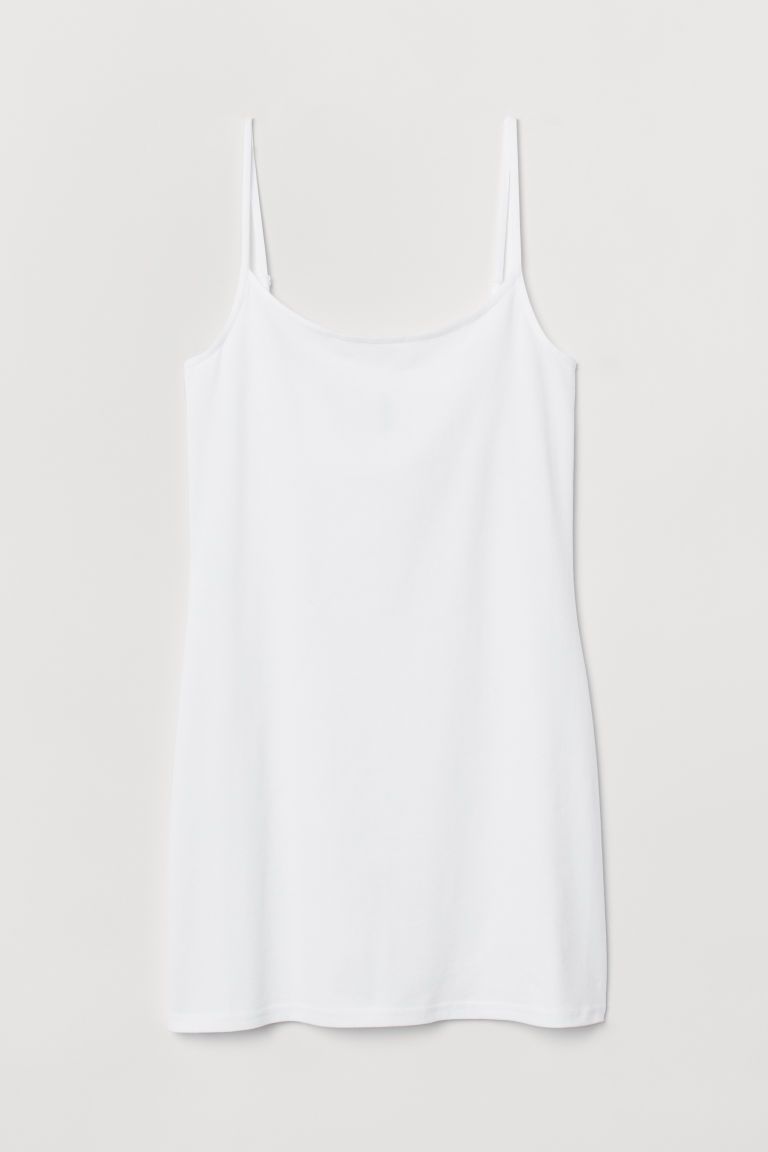 H & M - Long Tank Top - White | H&M (US + CA)