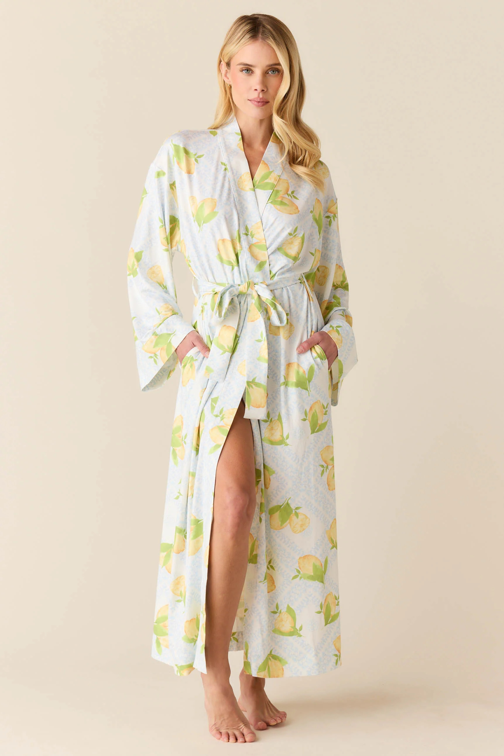 Kaia Kimono Robe | Lemon Spritz | MASONgrey