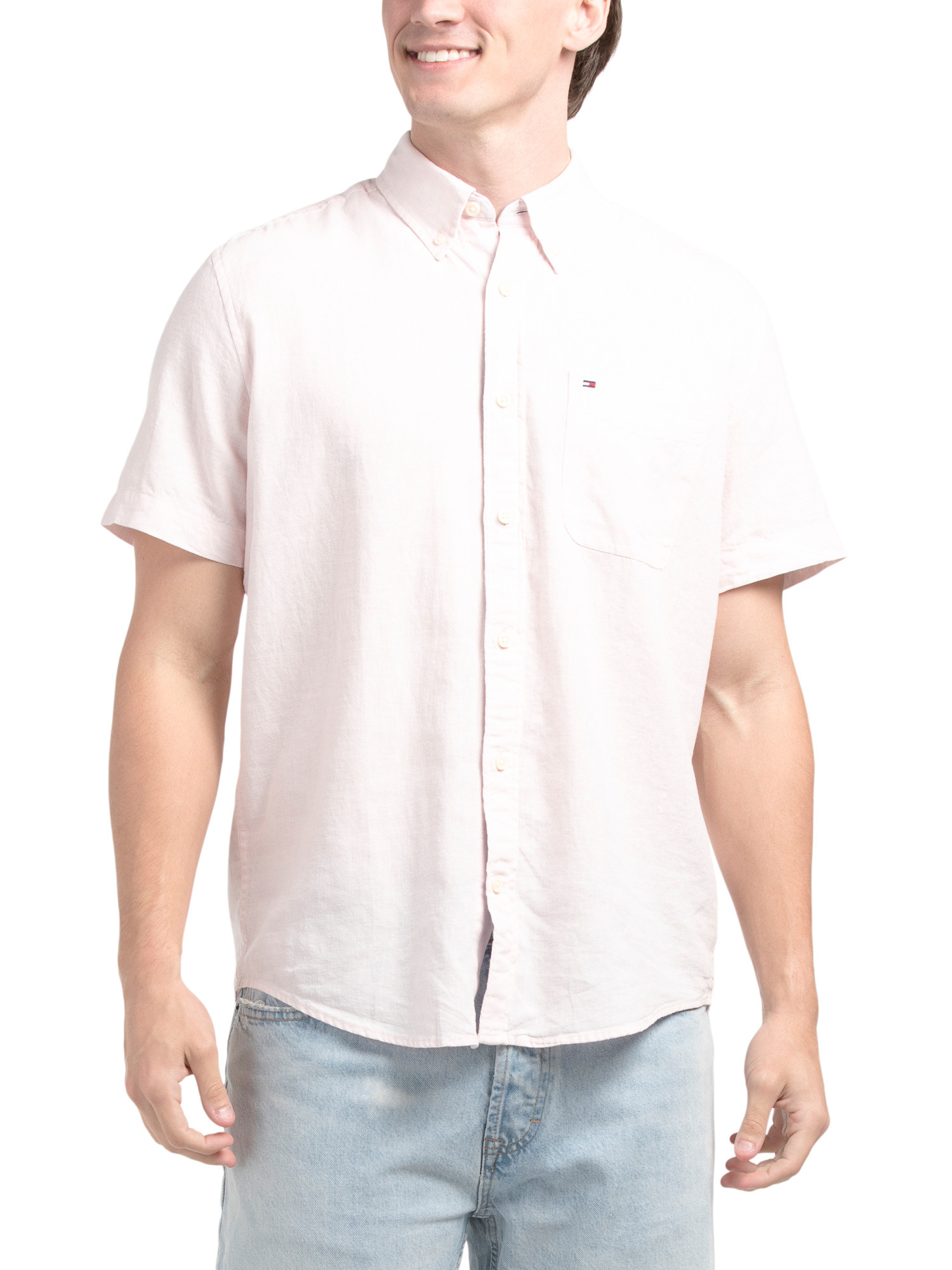 Linen Blend Porter Short Sleeve Shirt | TJ Maxx