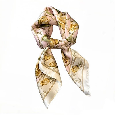 Anna-Kaci Womens Geometric Square Scarf Modern Checkerboard Print Fashion Neck Wrap 27.5×27.5Inches, Beige | Target