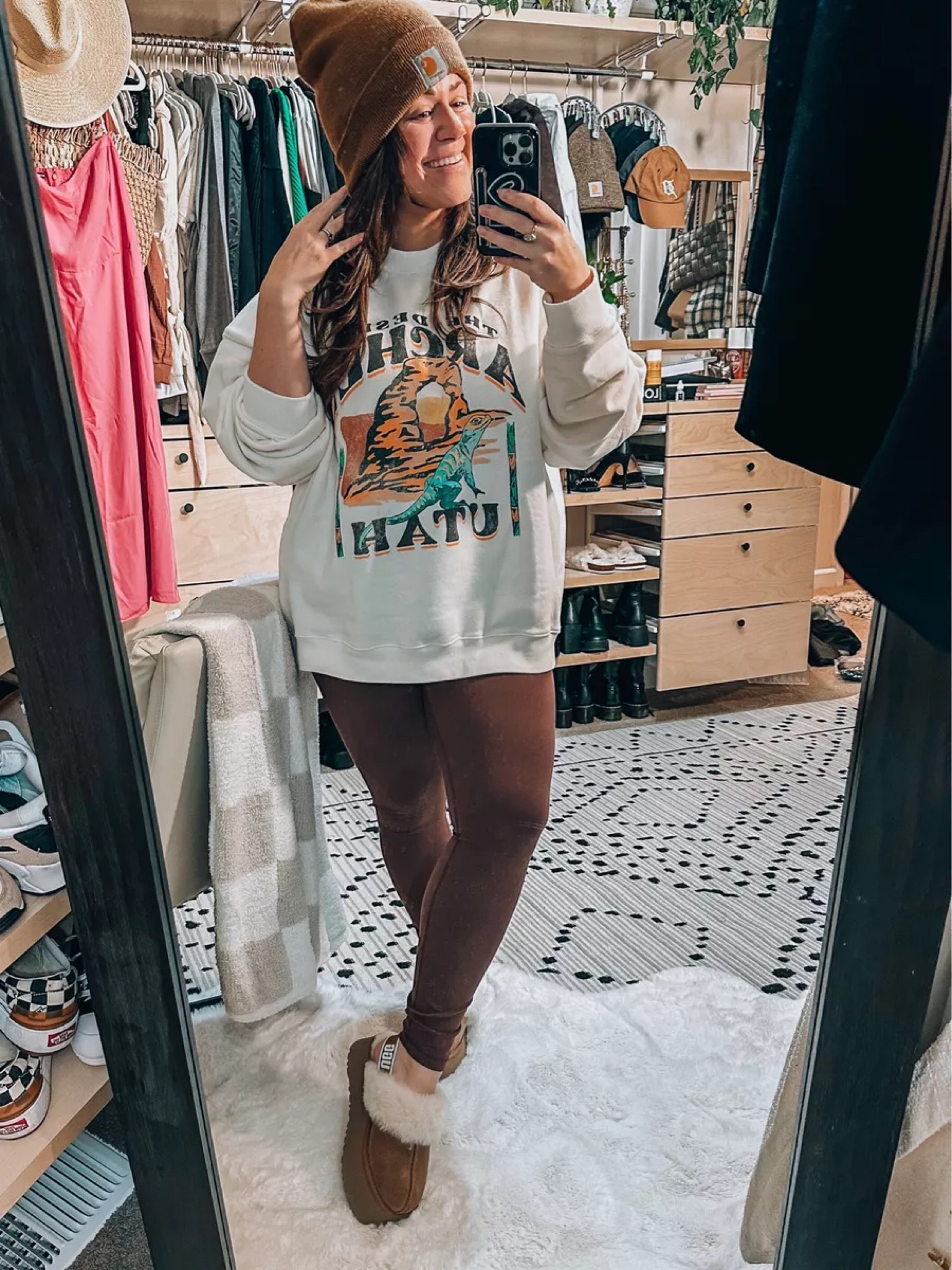 Cozy winter lounge outfit Utah sweatshirt xl so cozy Amazon leggings xl Ugg slippers if between sizes size up

#LTKSeasonal #LTKcurves #LTKsalealert