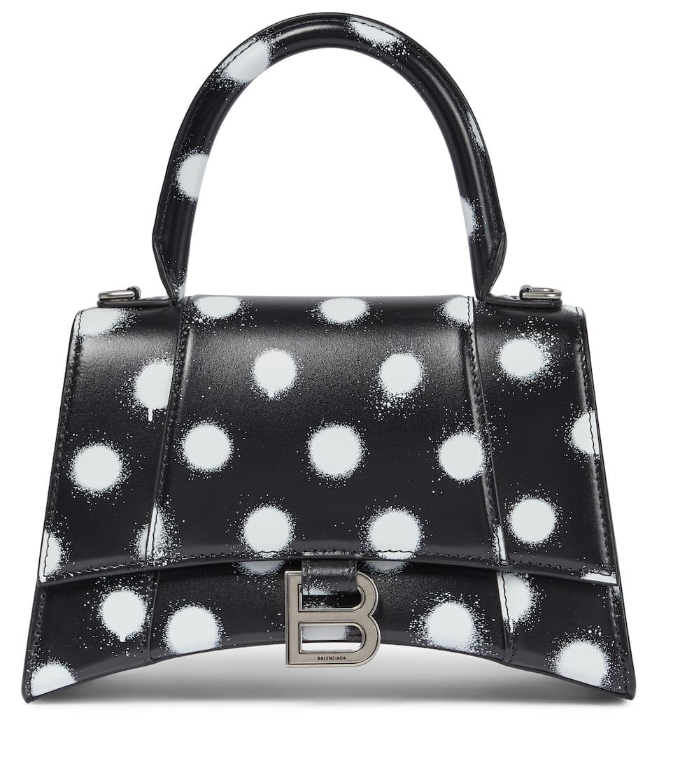 Hourglass Small polka-dot leather shoulder bag | Mytheresa (INTL)