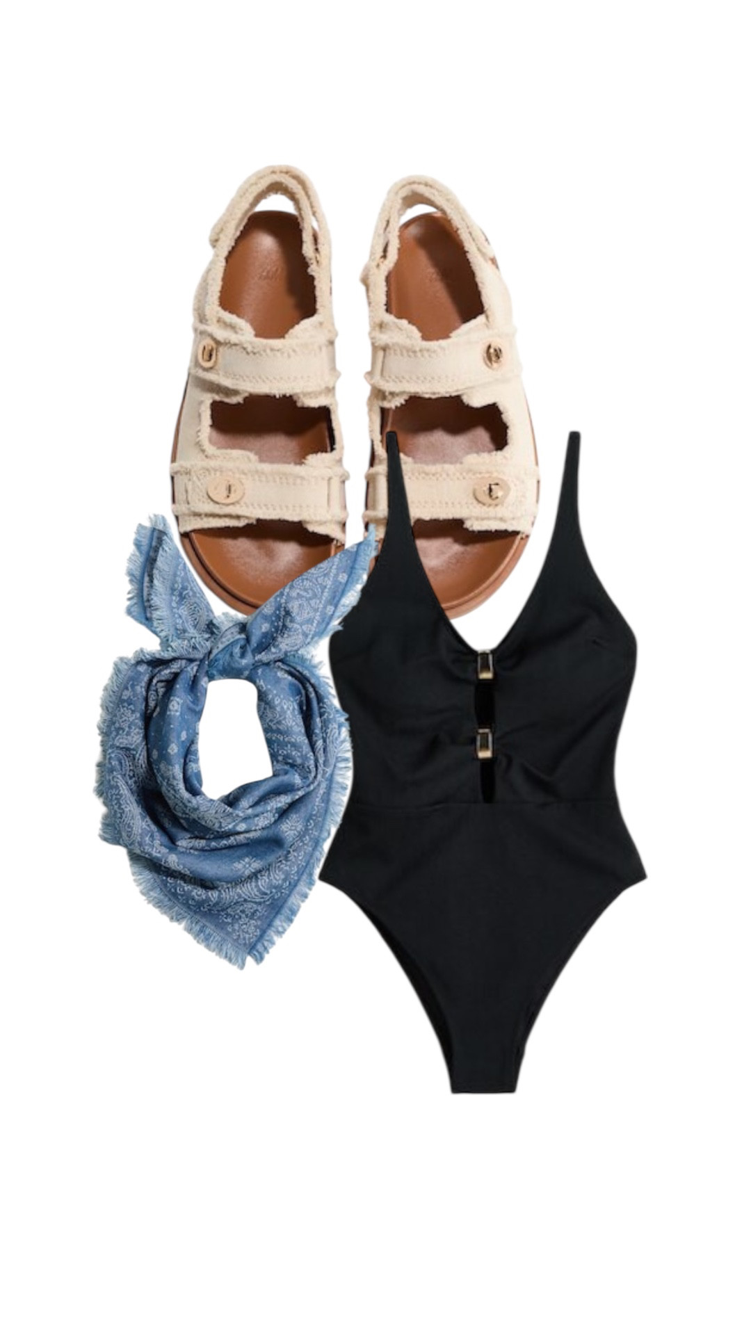H&M Summer Essentials 🖤 Sandals + Swim Look 

 #LTKSeasonal #LTKU #LTKSwim