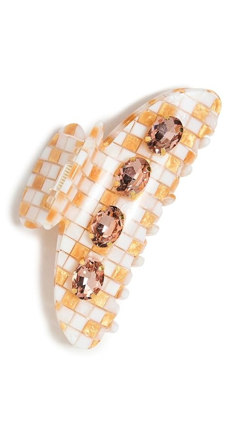 Lele Sadoughi Women's Large Crystal Claw Clip, Wicker, Orange, 1 Count | Amazon (US)