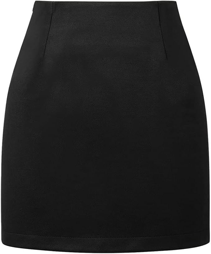 Kinghua Womens Wool Plaid Mini Skirt Fall Winter High Waisted Bodycon Pencil Skirt | Amazon (US)