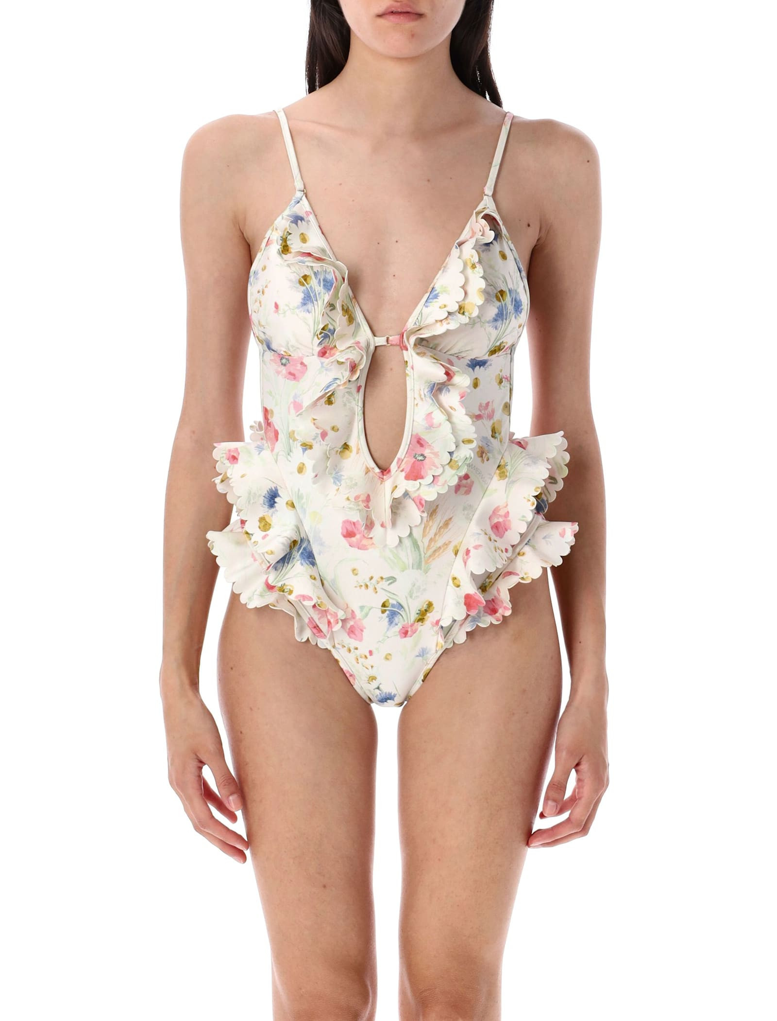 Zimmermann Lucky Waterfall Frill One Piece | Italist.com US