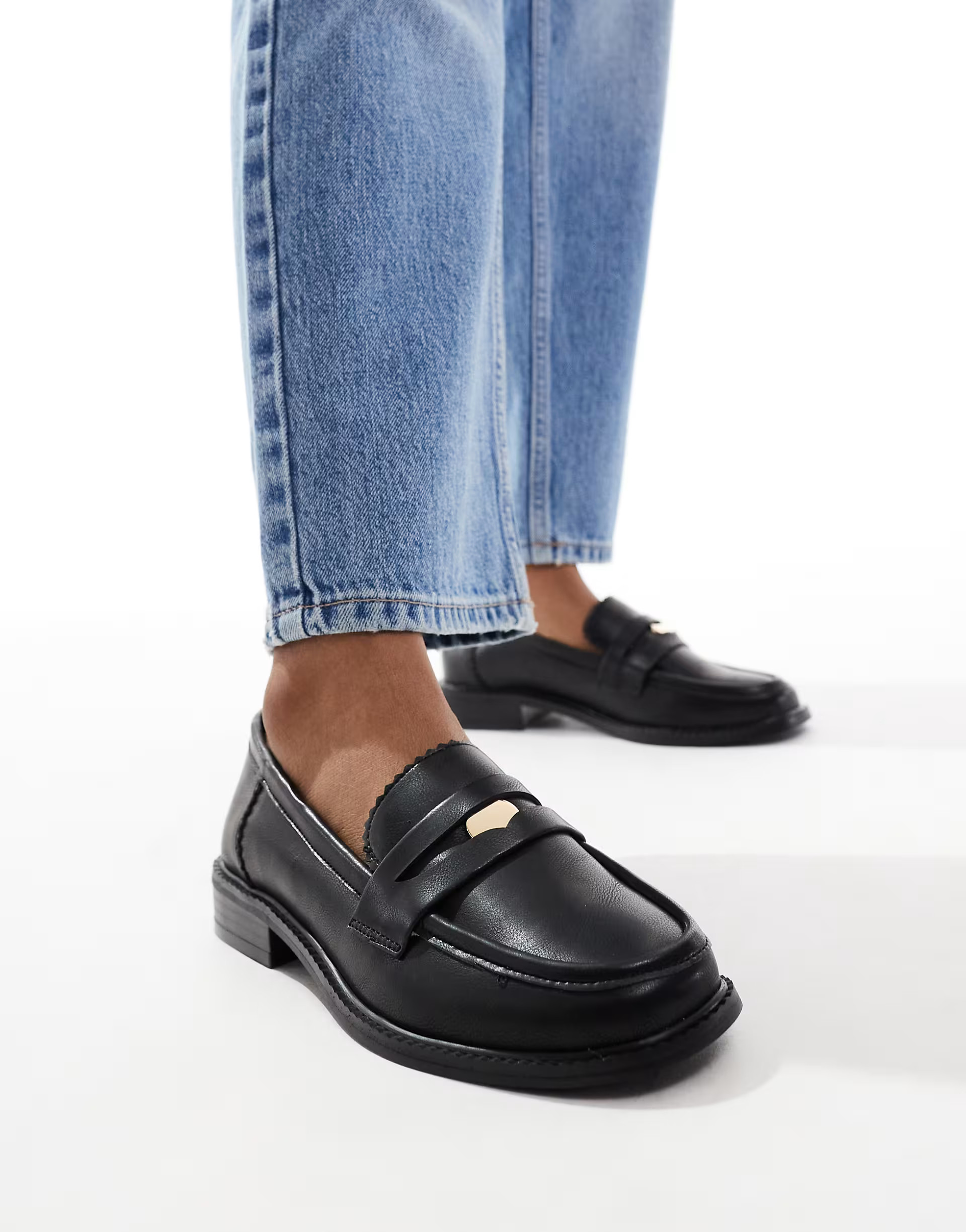 ASOS DESIGN Match penny loafer in black | ASOS (Global)