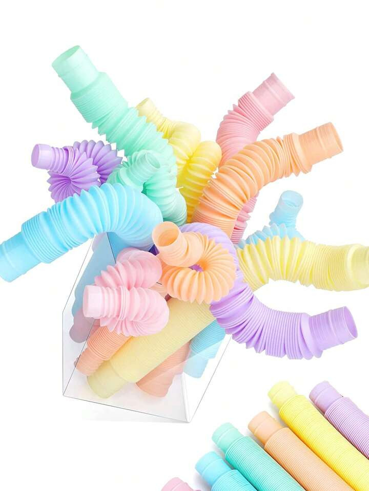 12pcs Kids Mixed Color Soft Tube Design Decompression Toy Set | SHEIN