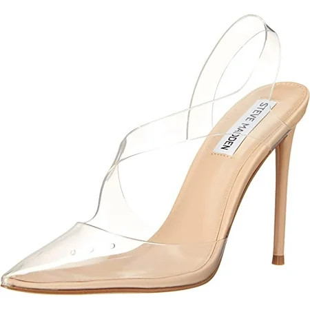 Steve Madden Vienne Clear Pointed Toe Stiletto Heel Slip On Dress Heeled Sandals (Clear 8.5) | Walmart (US)