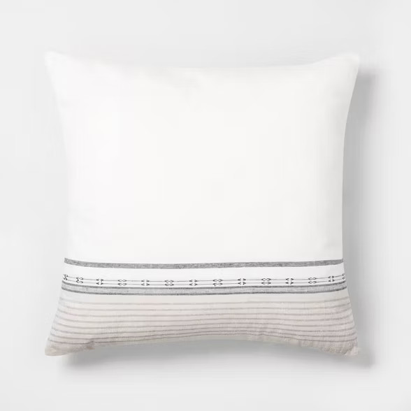 22x22 Ombre Stripe Pillow Gray / Sour Cream - Hearth & Hand™ with Magnolia | Target