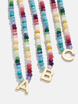 Semi-Precious Block Initial Necklace - Multi | BaubleBar (US)