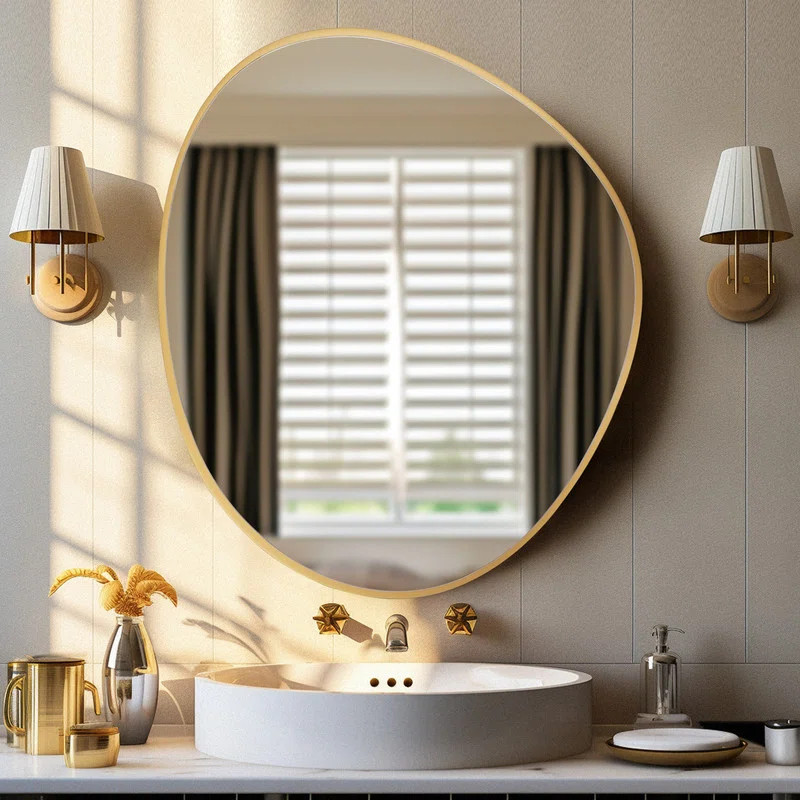 Asymmetrical Mirror Irregular Wall Mirror for Bathroom | Wayfair North America