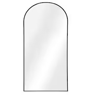 NEUTYPE 71 in. x 32 in. Modern Arch Metal Framed Black Full-Length Leaning Mirror SUUS-LHJ-M18080... | The Home Depot