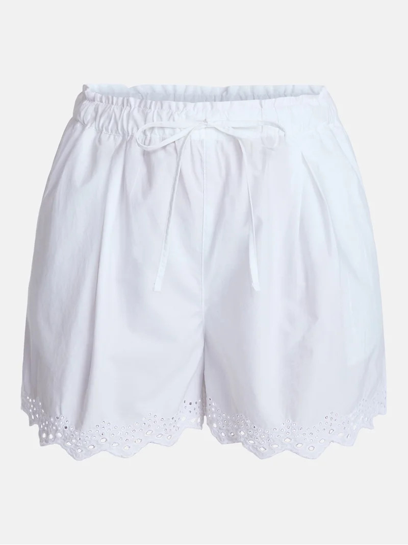 Time and Tru Women's Eyelet Trim Shorts, Sizes XS-XXXL - Walmart.com | Walmart (US)