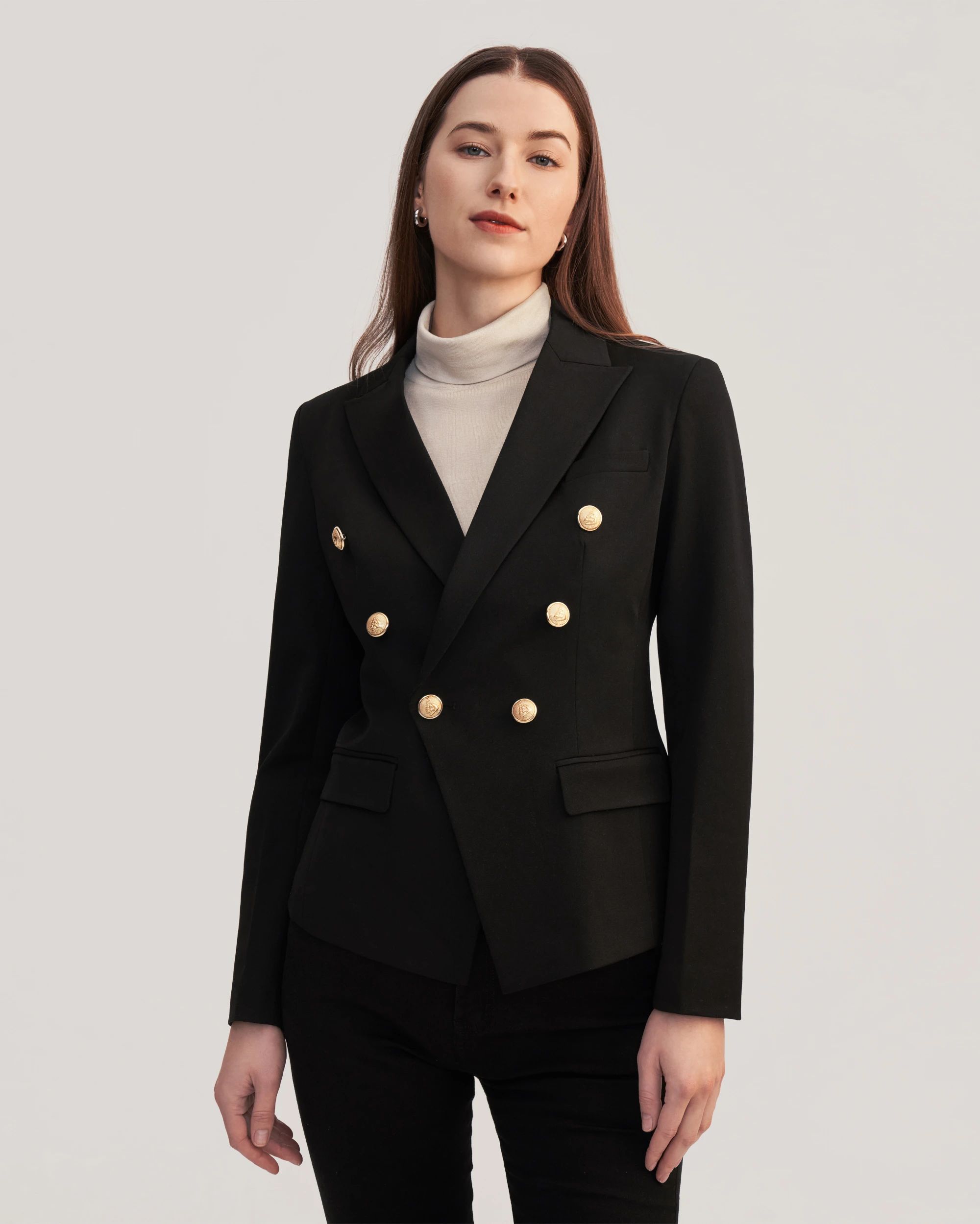 Classic Double Breasted Slim Blazer | LilySilk