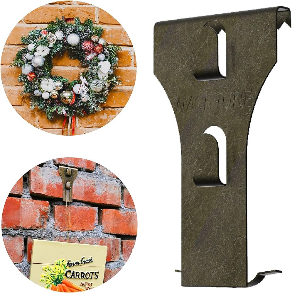 Brick Hook Clips - 4 Pack Bricks Hook Clip for Hanging Outdoors Wall Pictures, Metal Brick Hanger... | Amazon (CA)