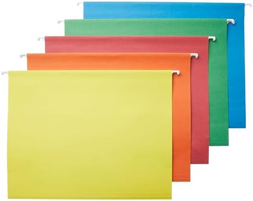 Amazon Basics Hanging File Folders with Adjustable Tabs, Sturdy Expandable Document Organizer, Le... | Amazon (US)