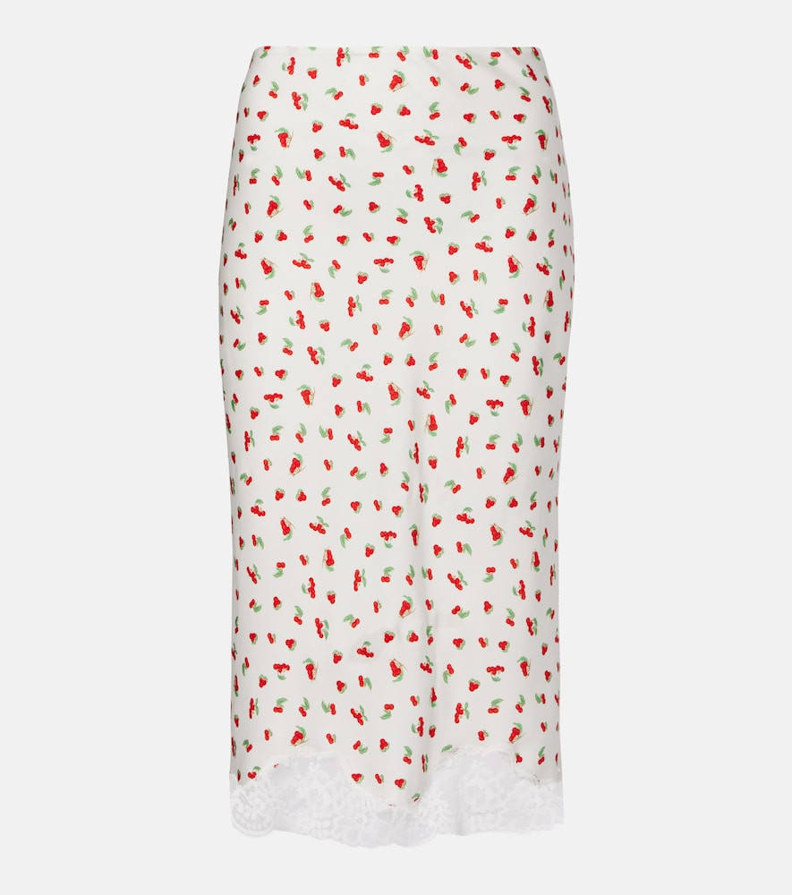 Posse Fae lace-trimmed printed midi skirt | Mytheresa (UK)