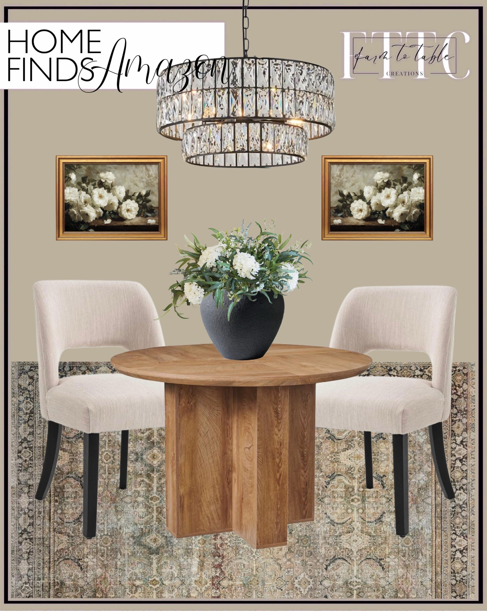 Amazon Home Finds I’m Loving Right Now

Follow @farmtotablecreations on Instagram for daily home decor inspiration and the best affordable finds.

These Amazon pieces are giving the perfect cozy-neutral look — from the stunning crystal chandelier to the timeless vintage-style rug and warm wood dining table. Everything feels elevated, designer-inspired, and still budget-friendly.

If you’re refreshing your dining space or looking for classic home staples that work in any season, these are such good staples to grab now.

#amazonhome #amazonfinds #amazonmusthaves #homedecor #diningroomdecor #chandelier #diningtable #neutralhome #rugs #accentchairs #homefinds

#LTKSaleAlert #LTKHome