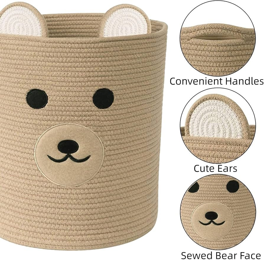 Bear Basket for Nursery, Baby Shower Baskets, Baby Storage Basket | Amazon (US)