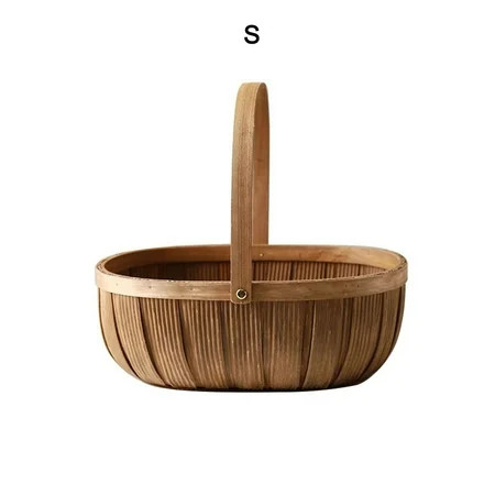 Wicker Basket Empty Oval Willow Woven Box Easter Big Storage Wine Fruit Basket With Handle Picnic Ba | Walmart (US)