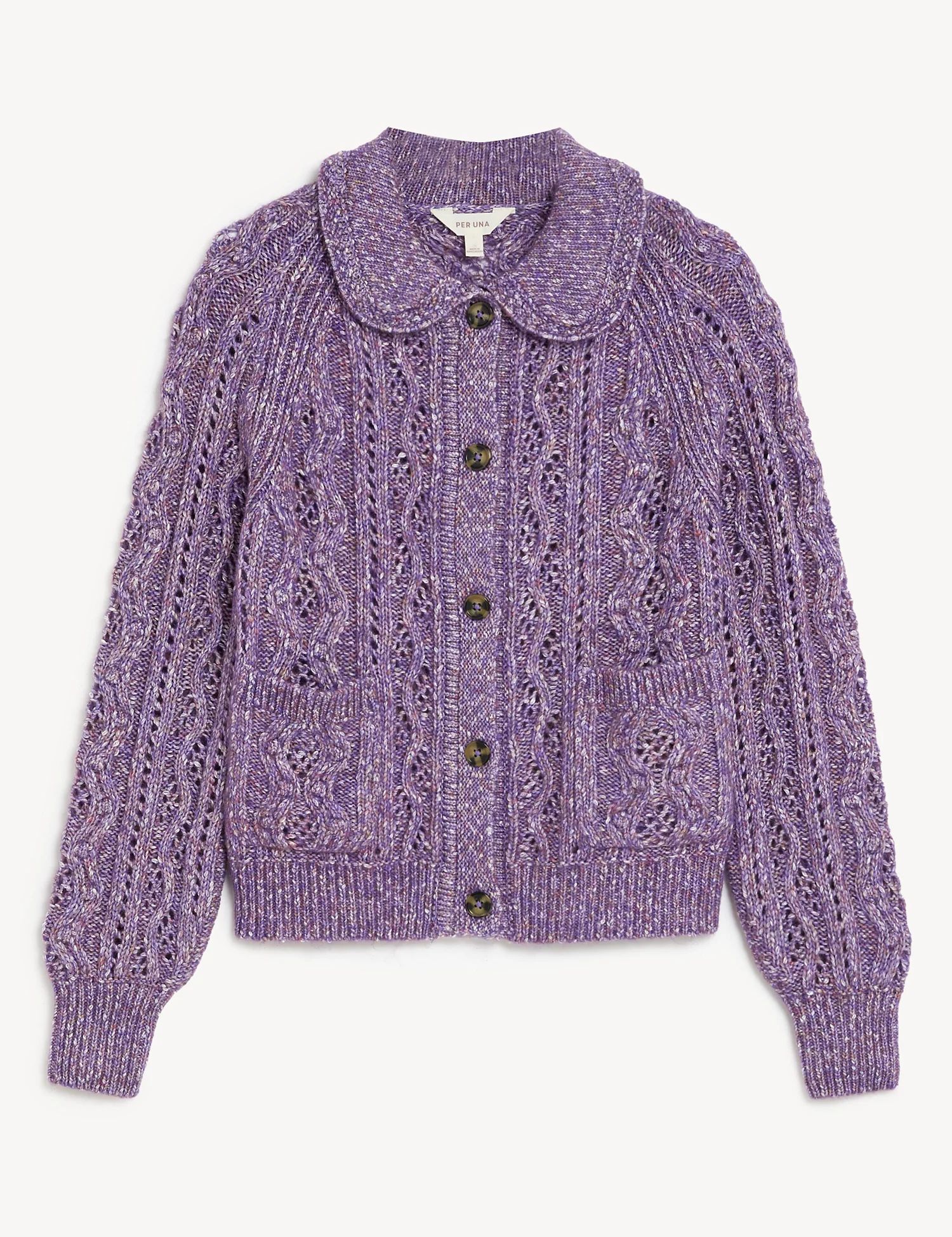 Knitted Textured Collared Cardigan | Marks & Spencer (UK)