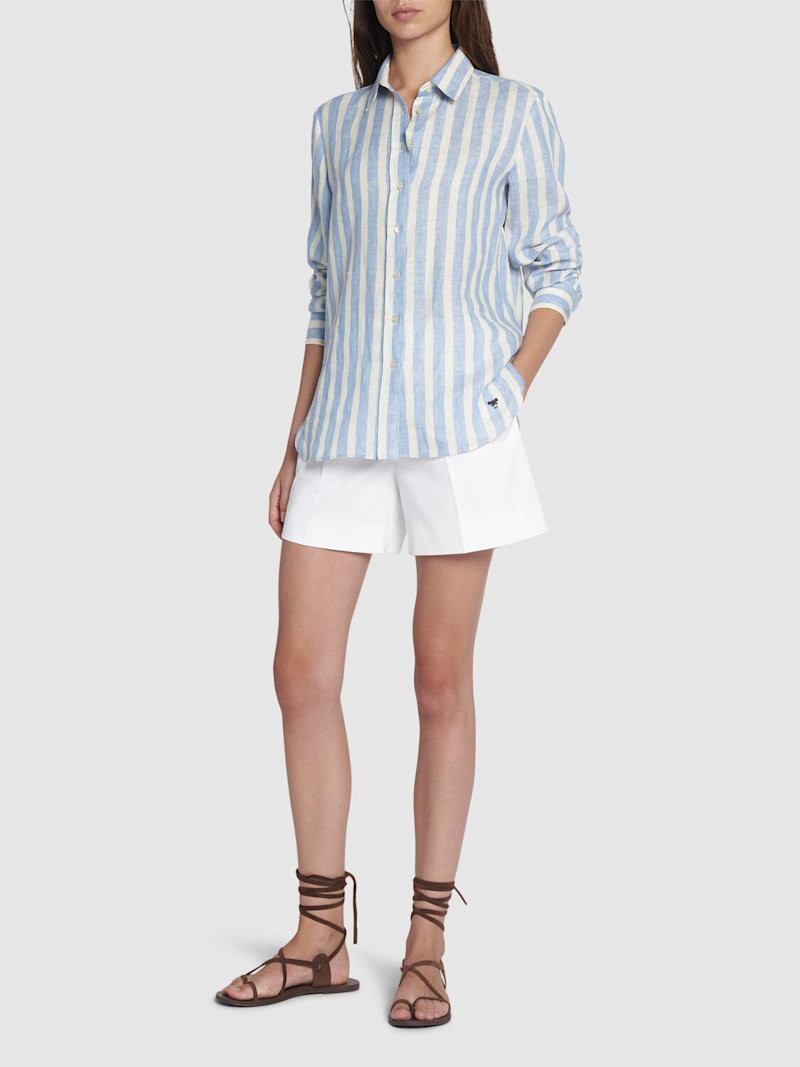 Lari linen canvas striped shirt | Luisaviaroma