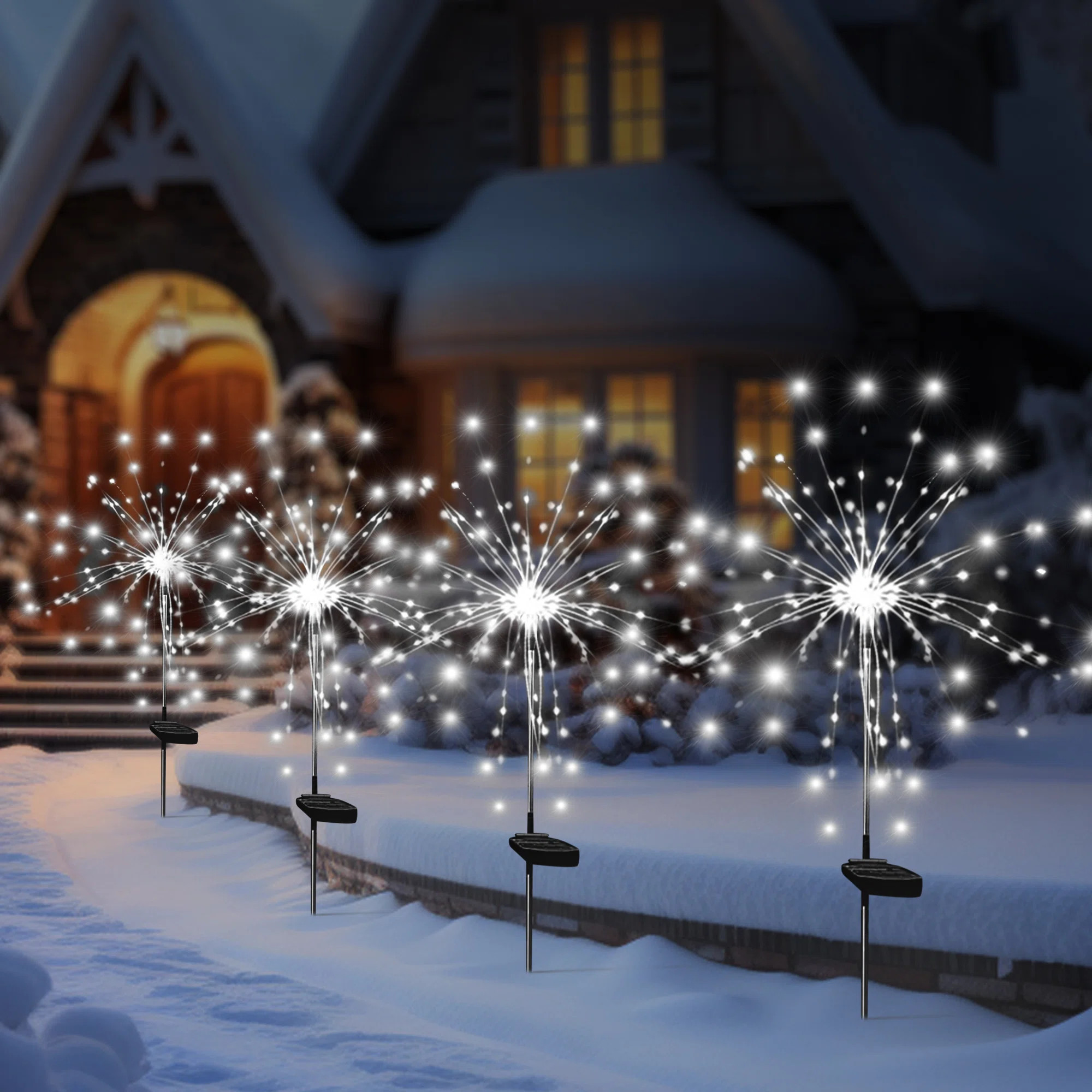 8 Modes Solar Outdoor Firework Lights Outside Holiday Decorations 120LED Waterproof Landscape Lig... | Wayfair North America