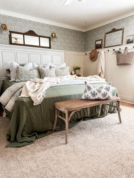 Spring bedding with florals and farmhouse cottage feel 
Code: ITTYBITTYFARMHOUSE for 20% off Muslin Comfort 

#LTKhome #LTKSeasonal #LTKSpringSale