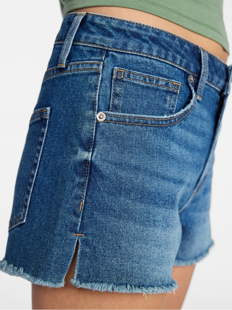 No Boundaries Mid-Rise Denim Shorts, 3" Inseam, Women's 00-20 | Walmart (US)