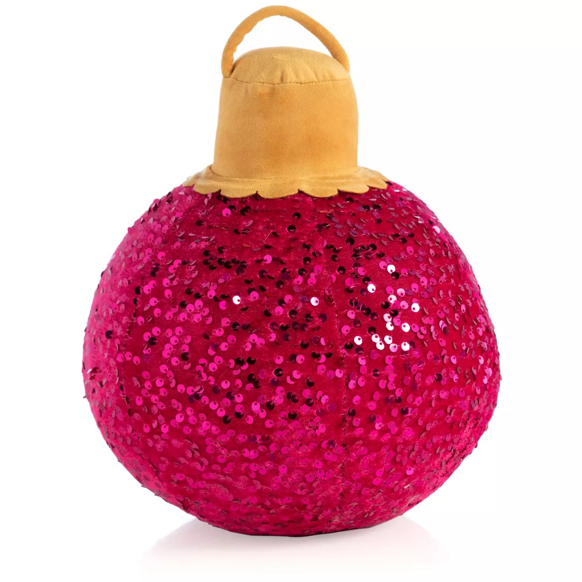 Shiraleah Pink Sparkle Christmas Ornament Bauble Pillow, Medium | Target