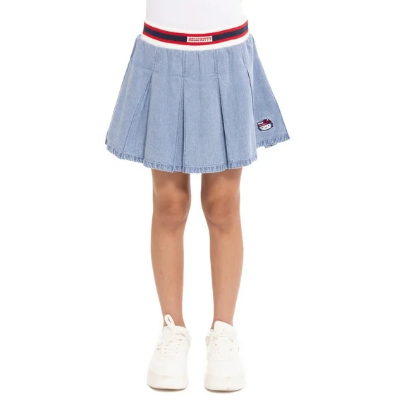 Wonder Nation Hello Kitty Girls Cotton Denim Pleated Skort, Sizes 4-18 | Walmart (US)