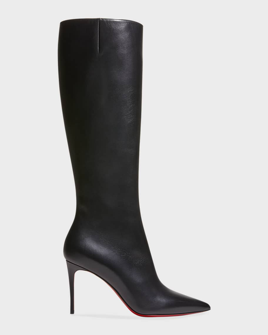 Christian Louboutin Kate Calfskin Red Sole Stiletto Knee Boots | Neiman Marcus