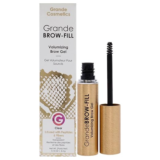 Grande Cosmetics GrandeBROW-FILL Volumizing Brow Gel, Tinted or Clear Eyebrow Mascara, Soft Flexi... | Amazon (US)