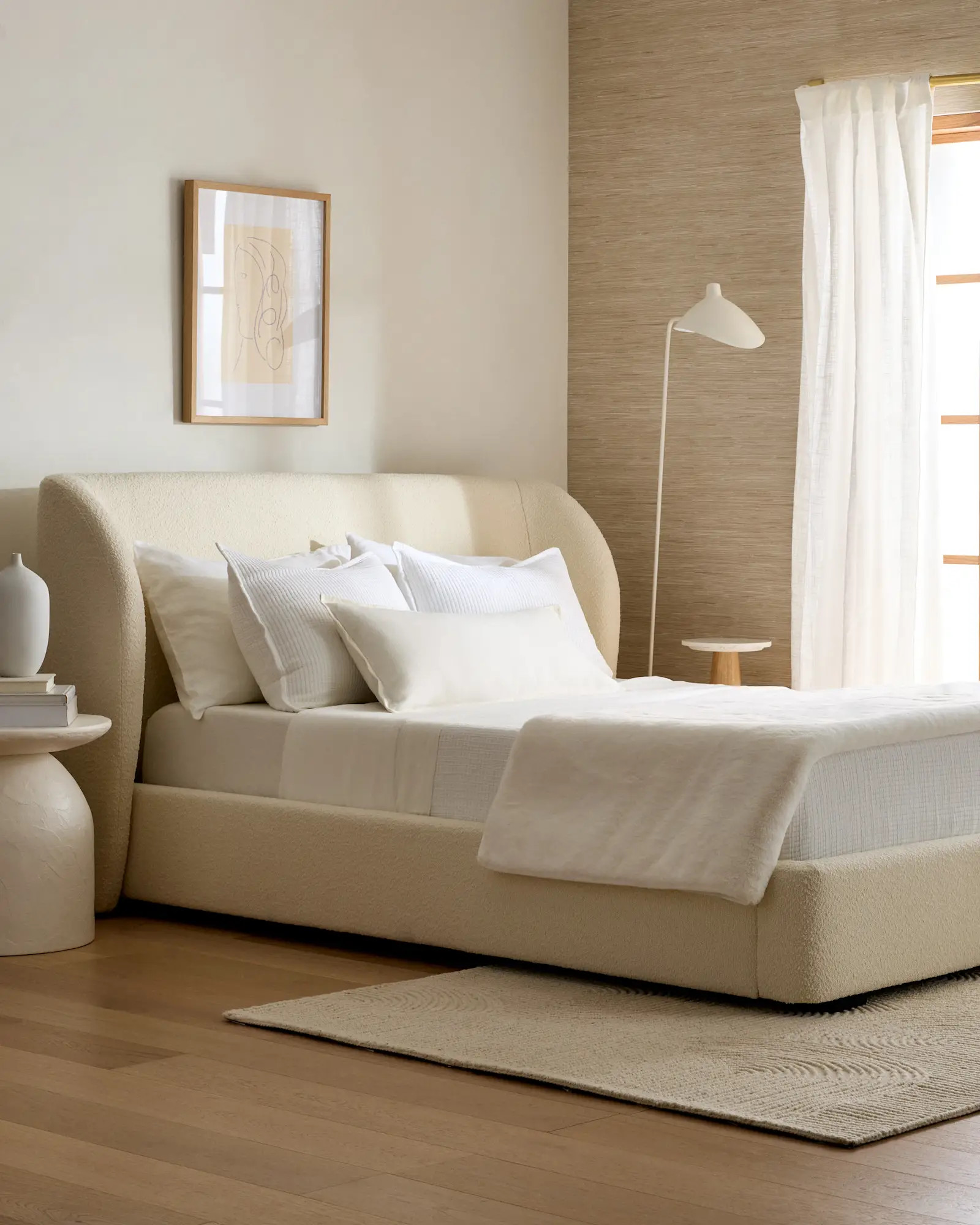 Performance Boucle Shelter Bed in Ivory | Quince