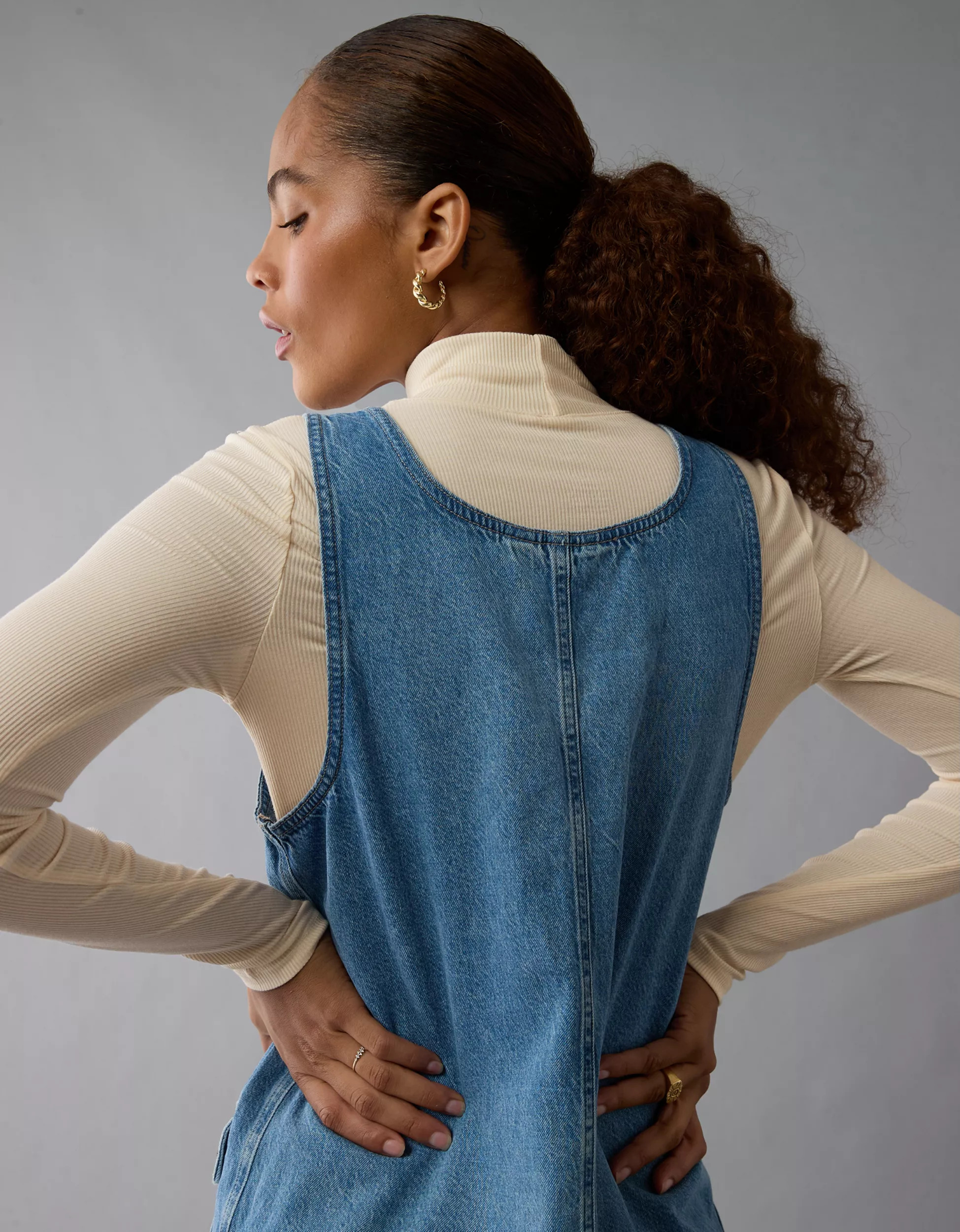 AE Soft & Sexy Mock Neck Long-Sleeve T-Shirt | American Eagle Outfitters (US & CA)